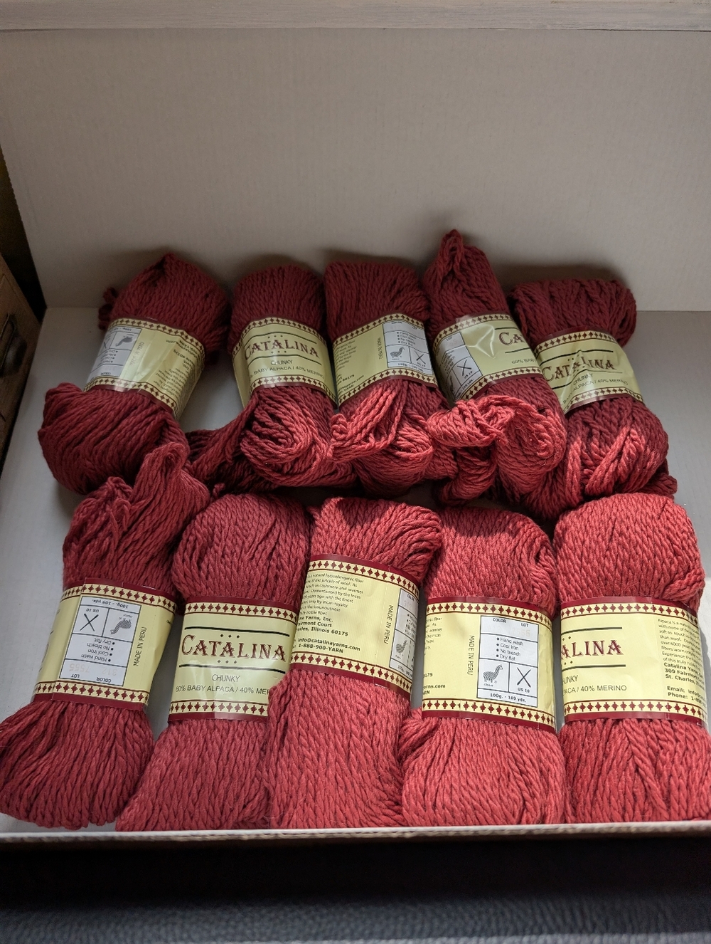 Catalina Alpaca/Merino Chunky yarn 10 x 100gr BNWT